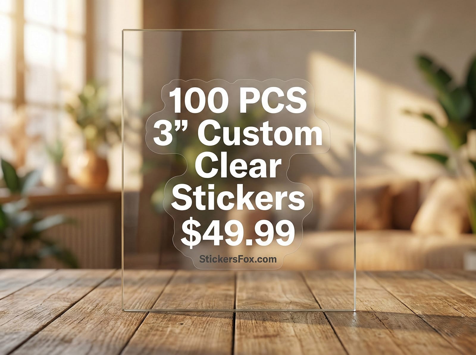 100 Clear Stickers 3” $49.99