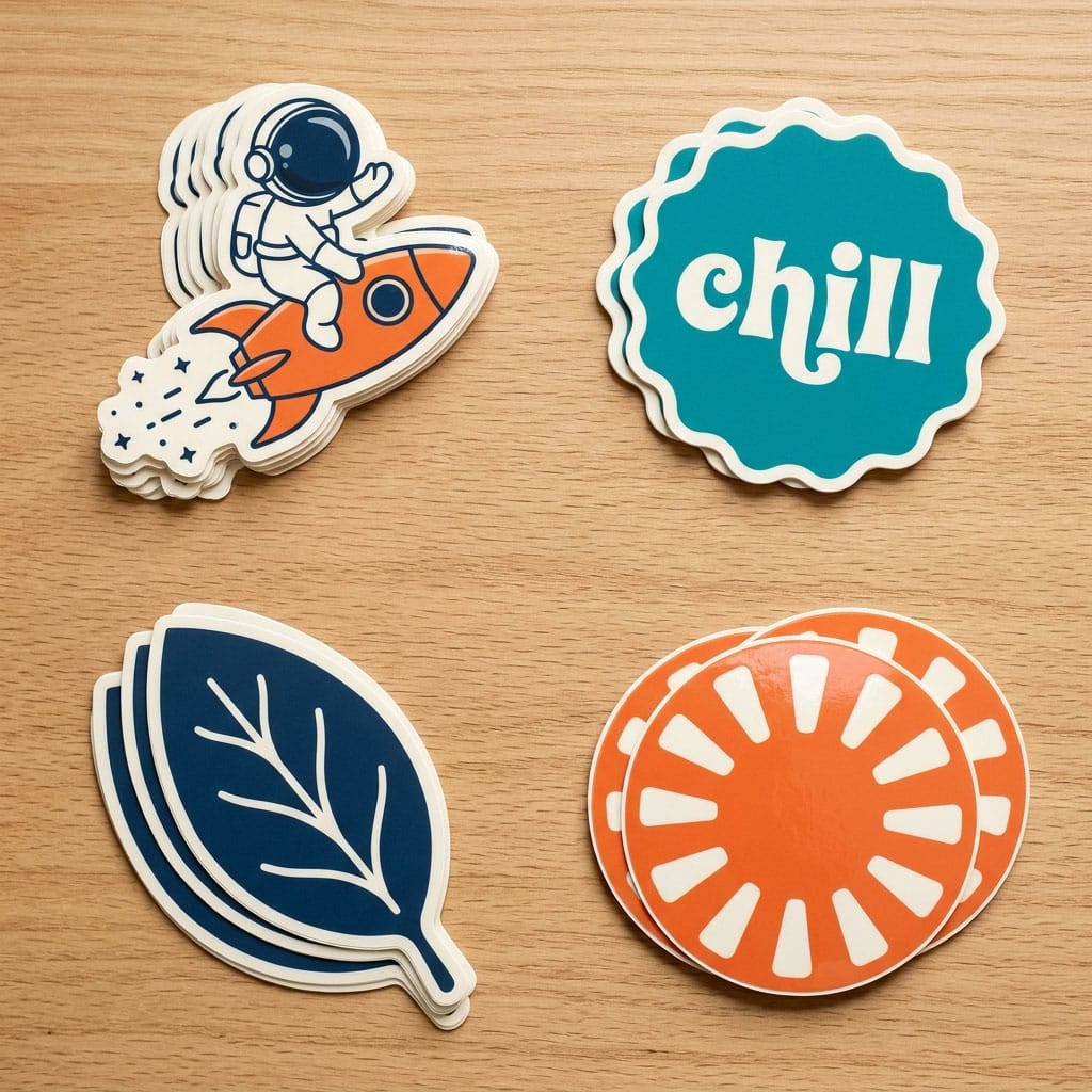 Custom Stickers Vinyl Die Cut Collection Flat Lay JbP3KLqg8W